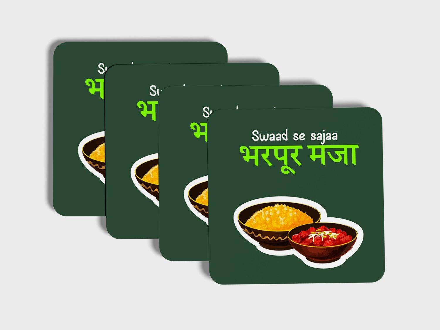 Swaad se Sajaa, Bharpoor Mazaa' Coaster Set of 4