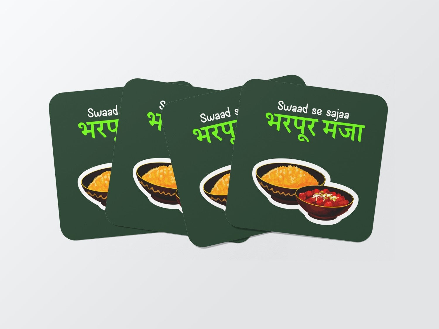 Swaad se Sajaa, Bharpoor Mazaa' Coaster Set of 4