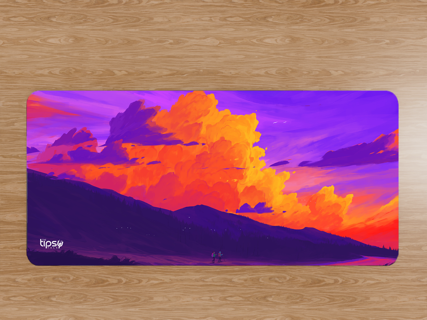 "VIBRANT ABSTRACT OF SKY AND MOUNTAINS" Gaming Mousepad- Elevate Your Gaming Experience