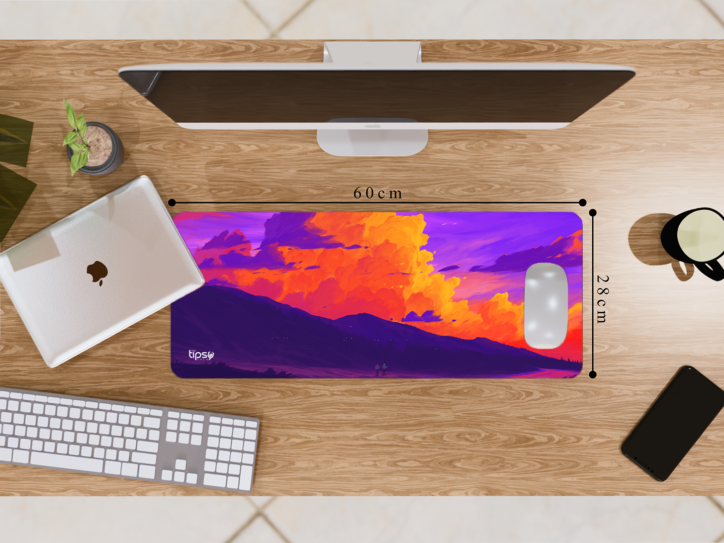 "VIBRANT ABSTRACT OF SKY AND MOUNTAINS" Gaming Mousepad- Elevate Your Gaming Experience