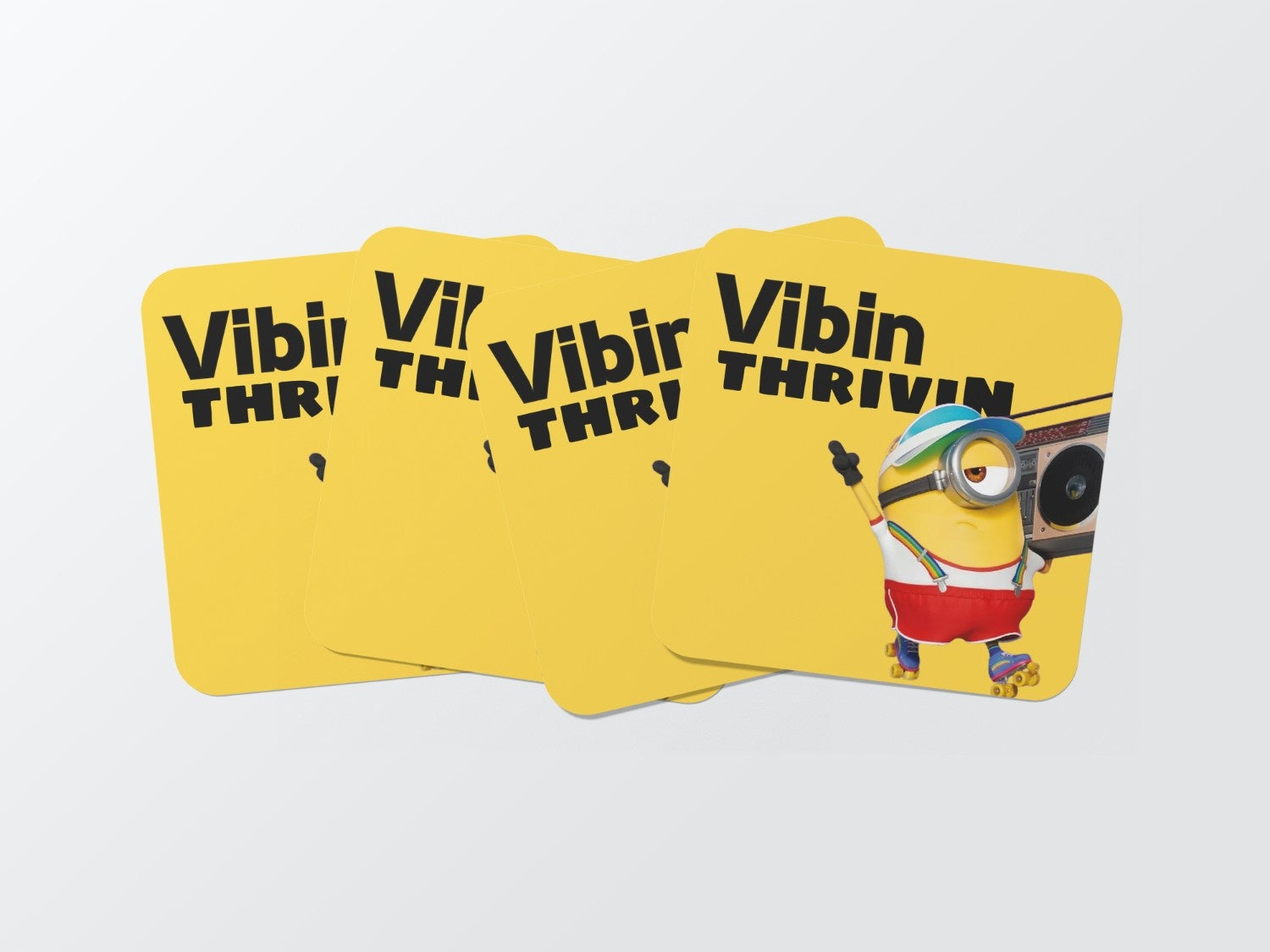 Minions Vibin Thriving Coaster Set - Add Playful Fun to Your Tabletop!