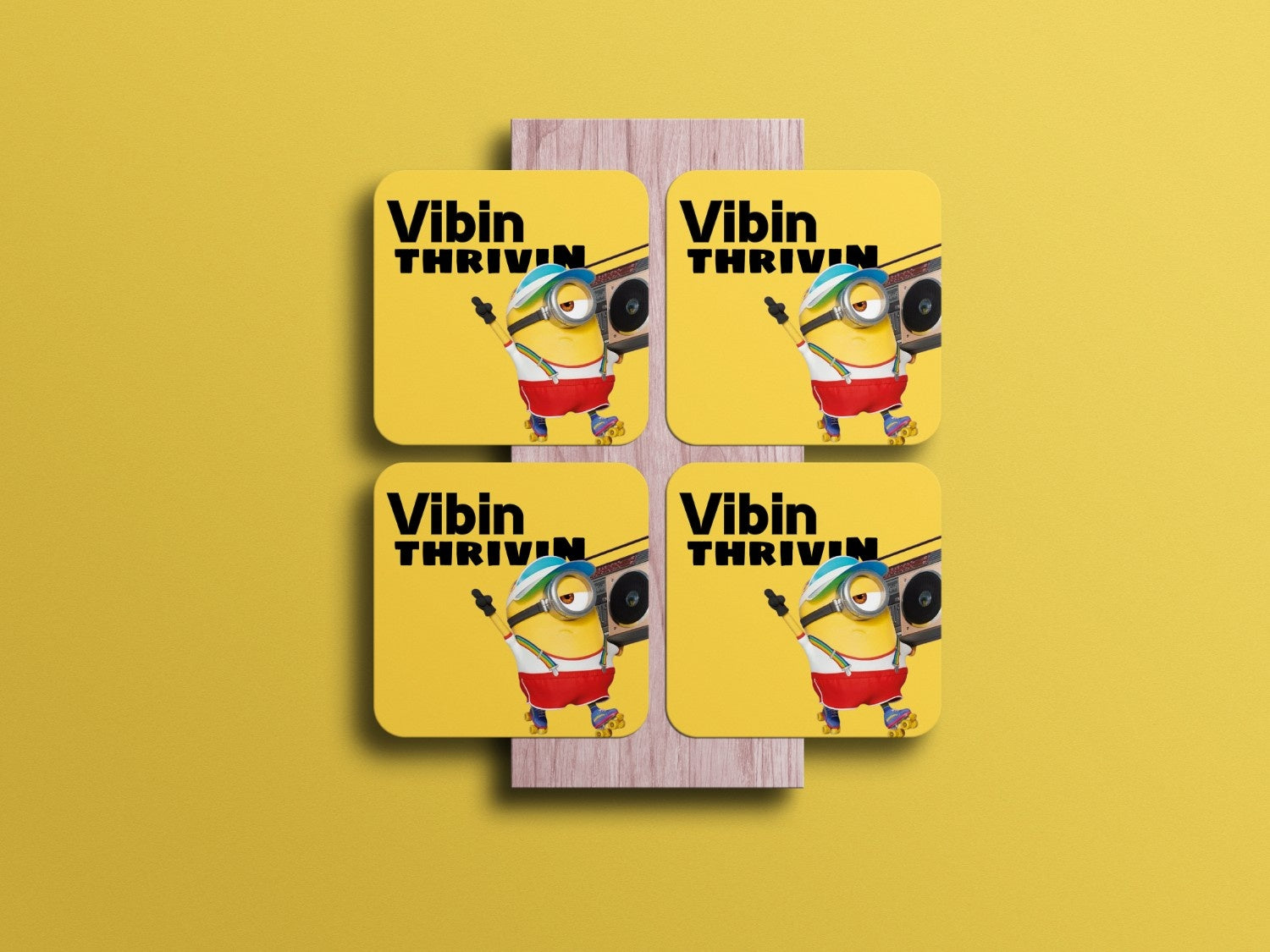 Minions Vibin Thriving Coaster Set - Add Playful Fun to Your Tabletop!