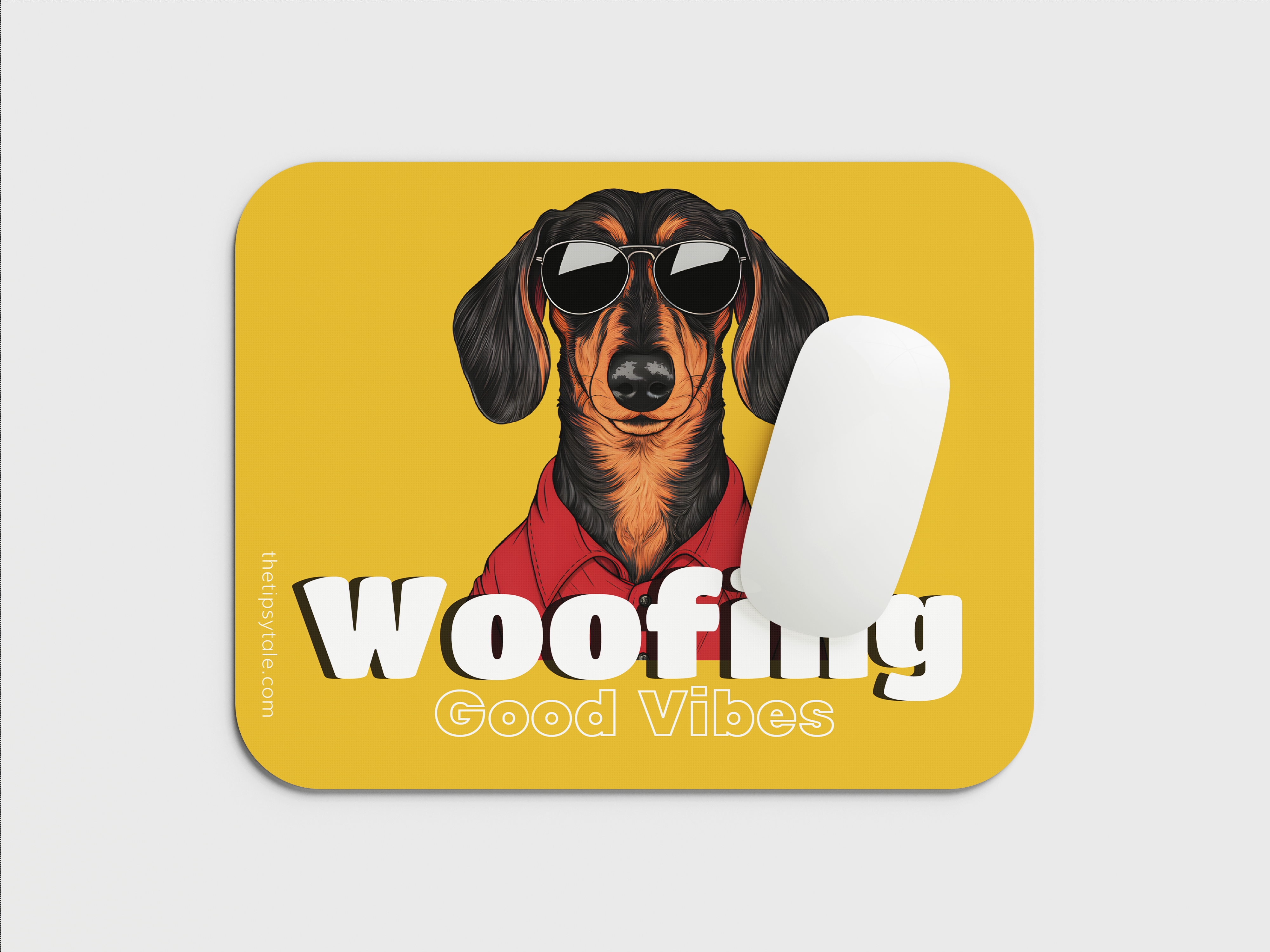 "Woofing With Good Vibes" Mousepad – Enhance Your Workspace with Style