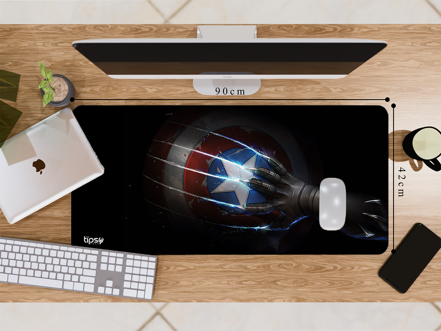 "Captain Vs Black Panther" Gaming Mousepad Elevate Your Gaming Experience
