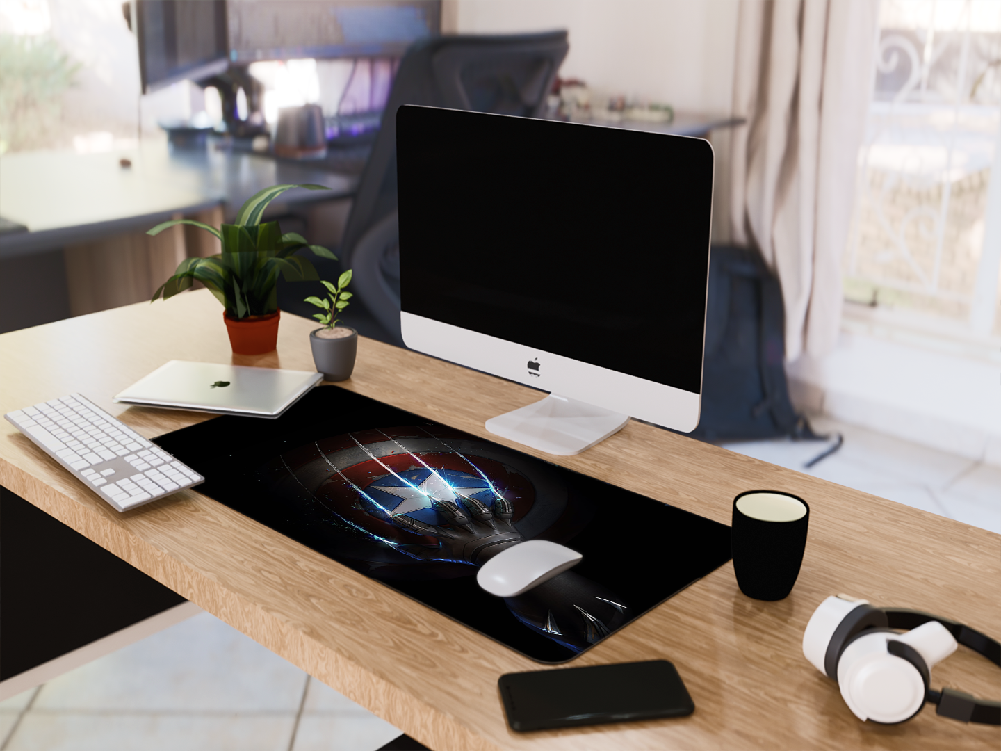 "Captain Vs Black Panther" Gaming Mousepad Elevate Your Gaming Experience
