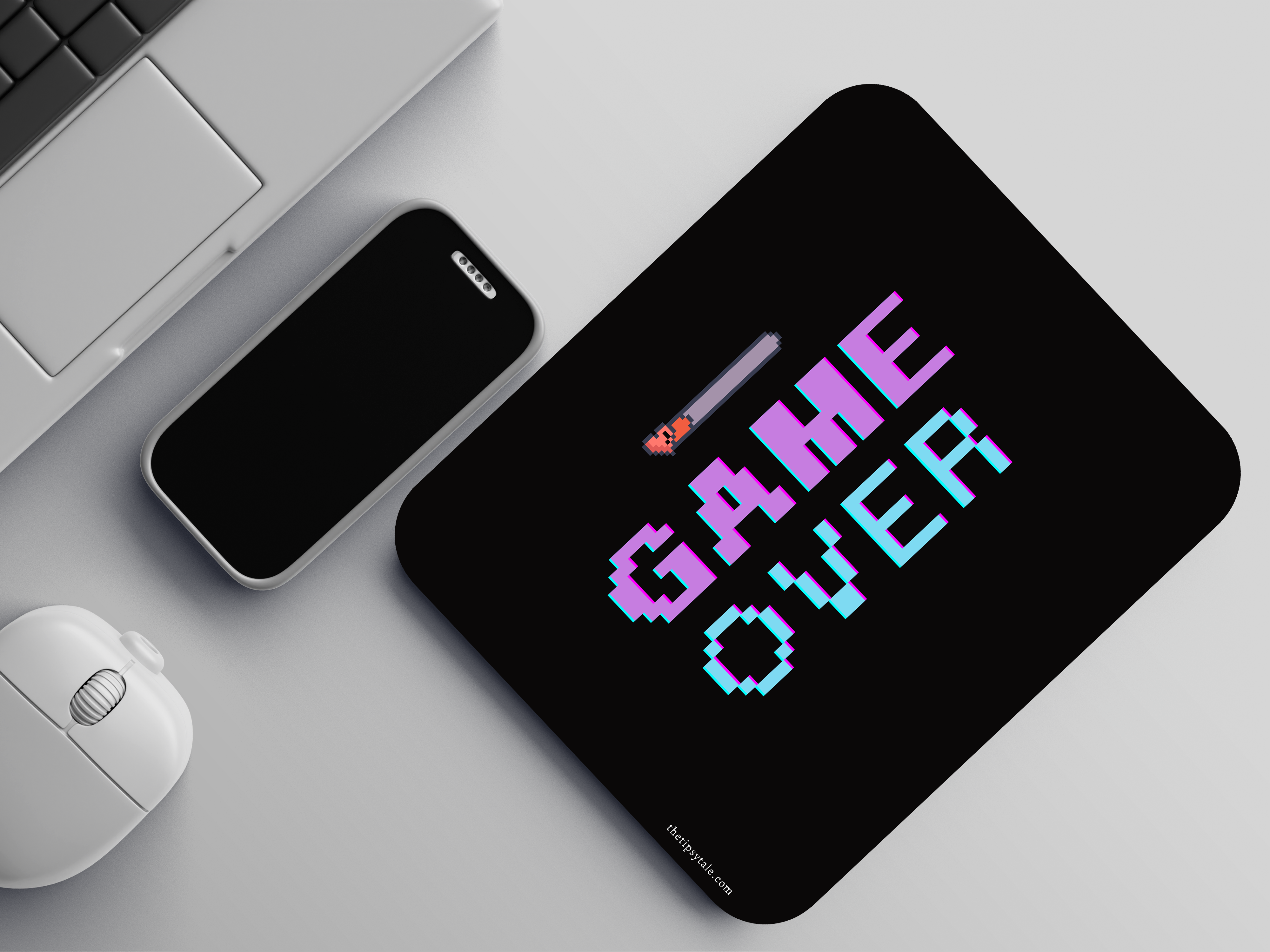 "GAME OVER Now" Mousepad Enhance Your Workspace with Style