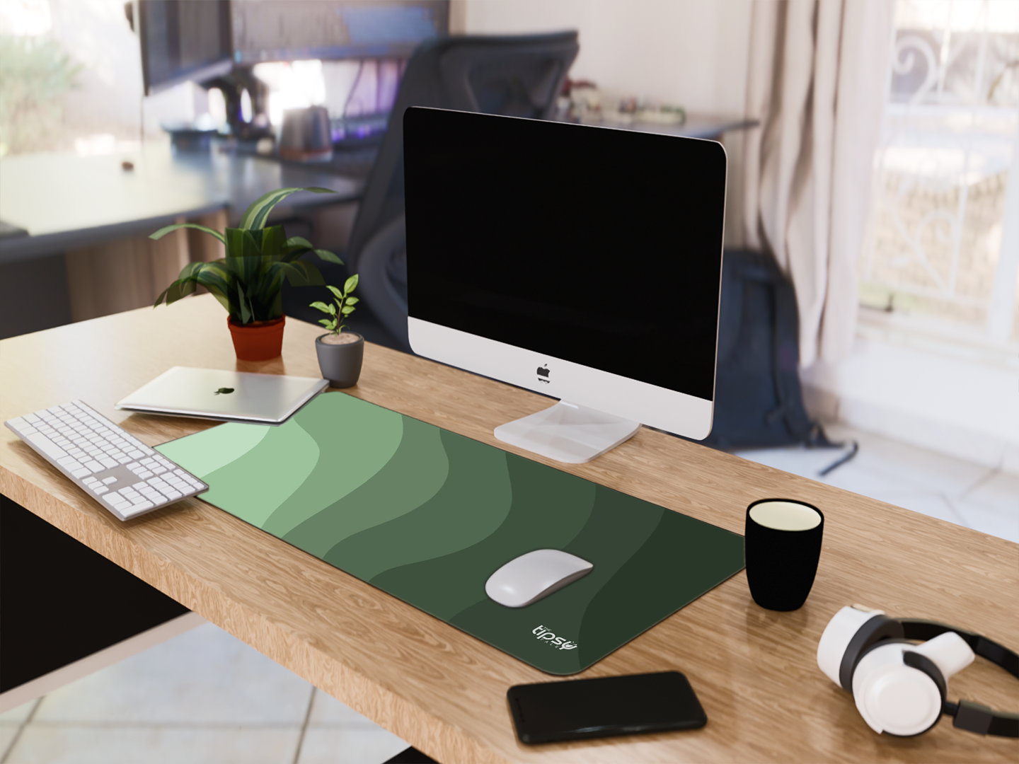 "GREEN SHADES ABSTRACT" Gaming Mousepad Elevate Your Gaming Experience