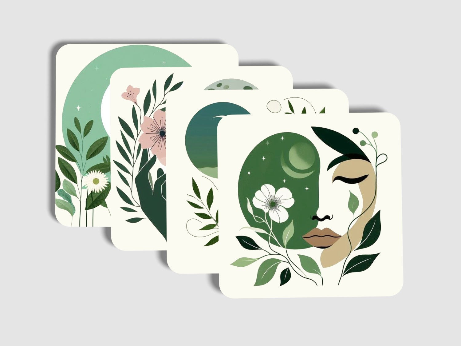 Moon Abstract combo' Coaster Set of 4