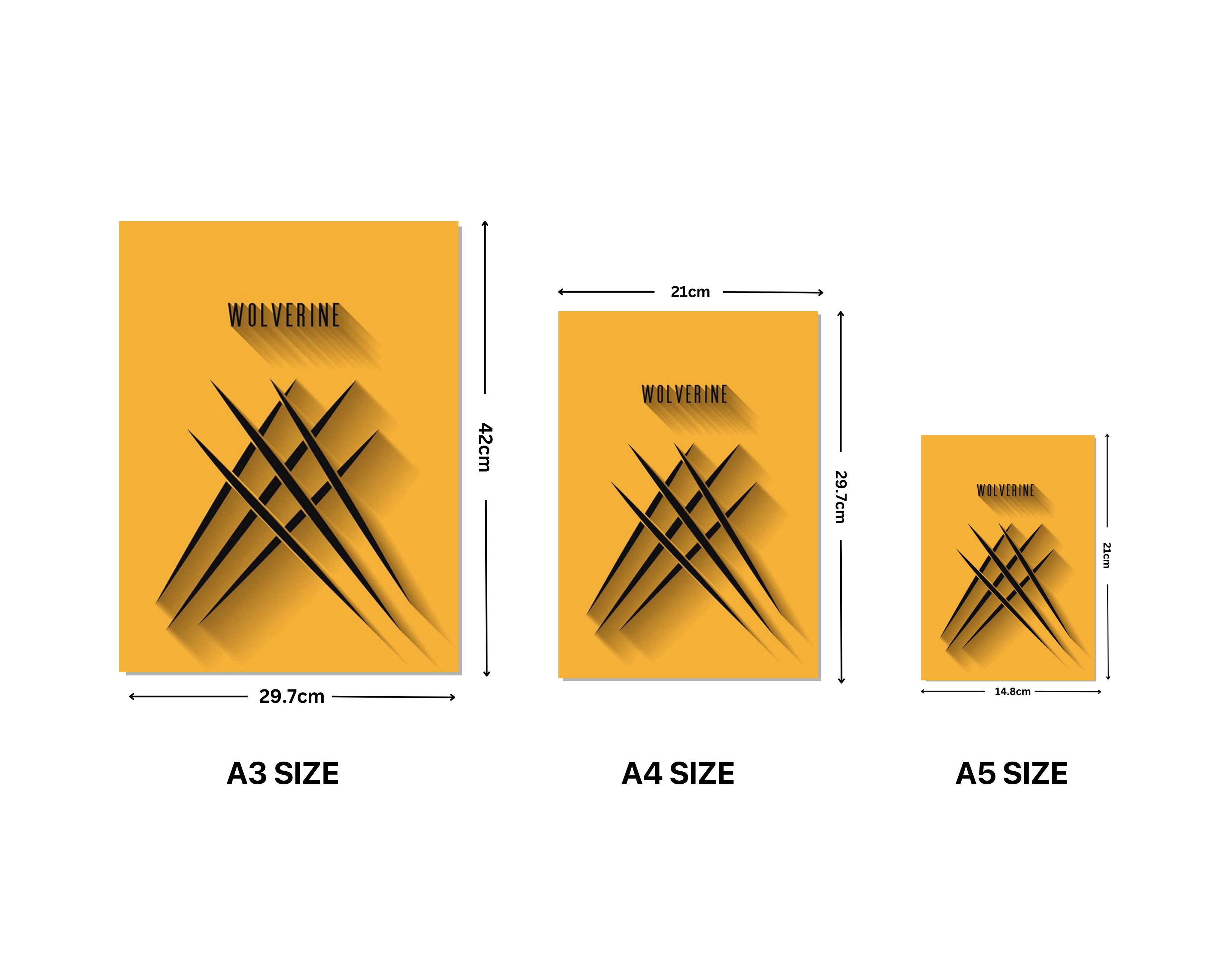 "WOLVERINE-CLAWS"- Shiny & Sturdy Metallic Poster Art That Pops & Sticks (Literally!)