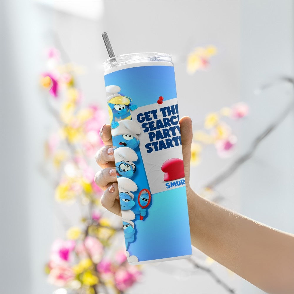 "Smurfs- Search Party" Tumbler with Metal Straw