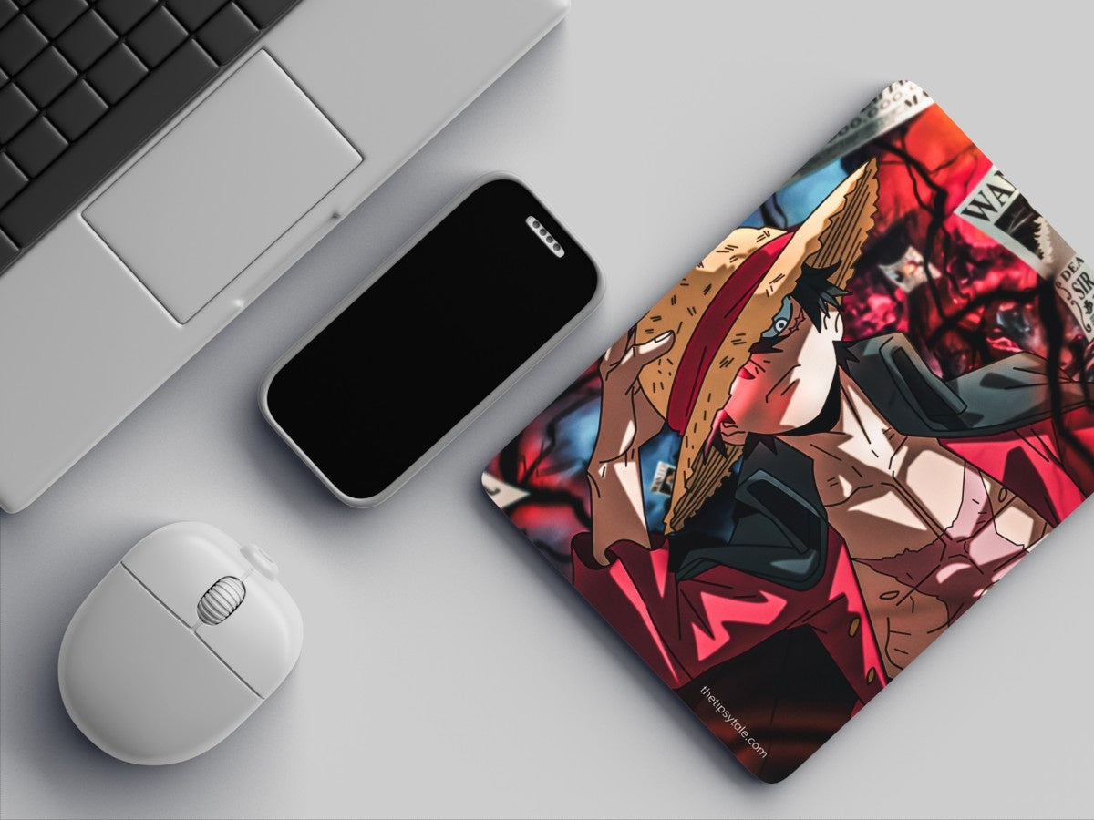 "MONKEY D LUFFY WANTED - DEAD OR ALIVE " Mousepad: Enhance Your Workspace with Style
