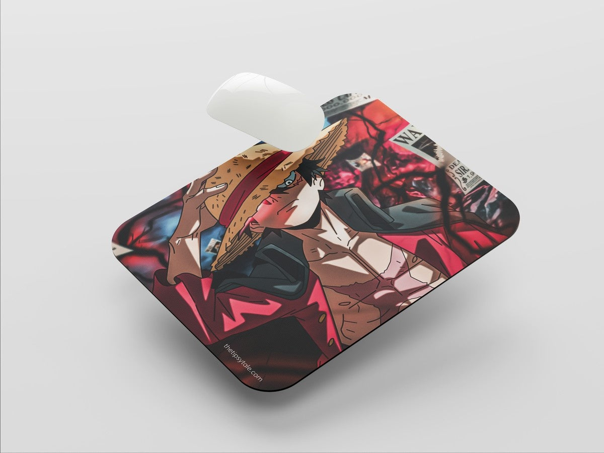 "MONKEY D LUFFY WANTED - DEAD OR ALIVE " Mousepad: Enhance Your Workspace with Style
