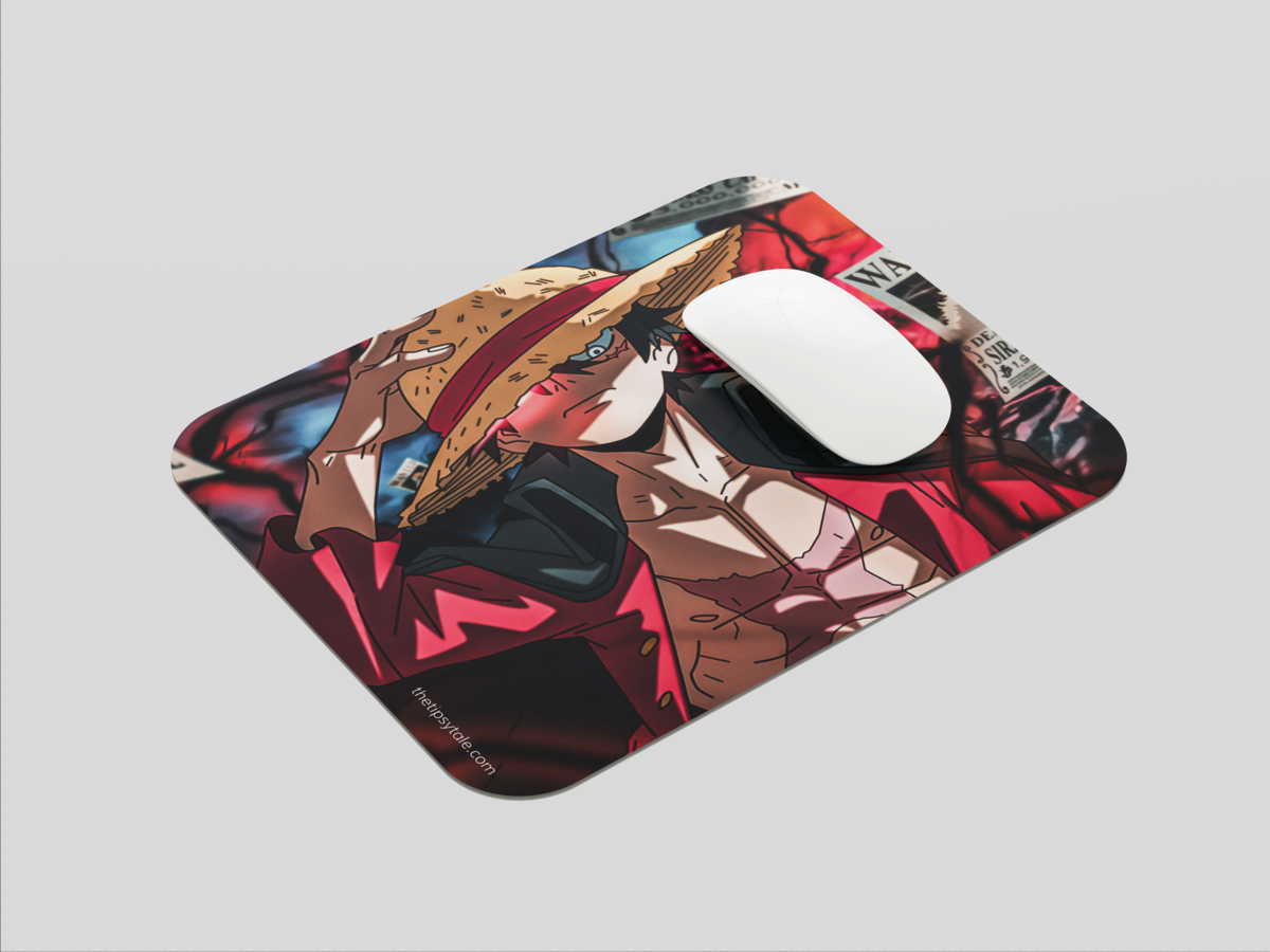 "MONKEY D LUFFY WANTED - DEAD OR ALIVE " Mousepad: Enhance Your Workspace with Style