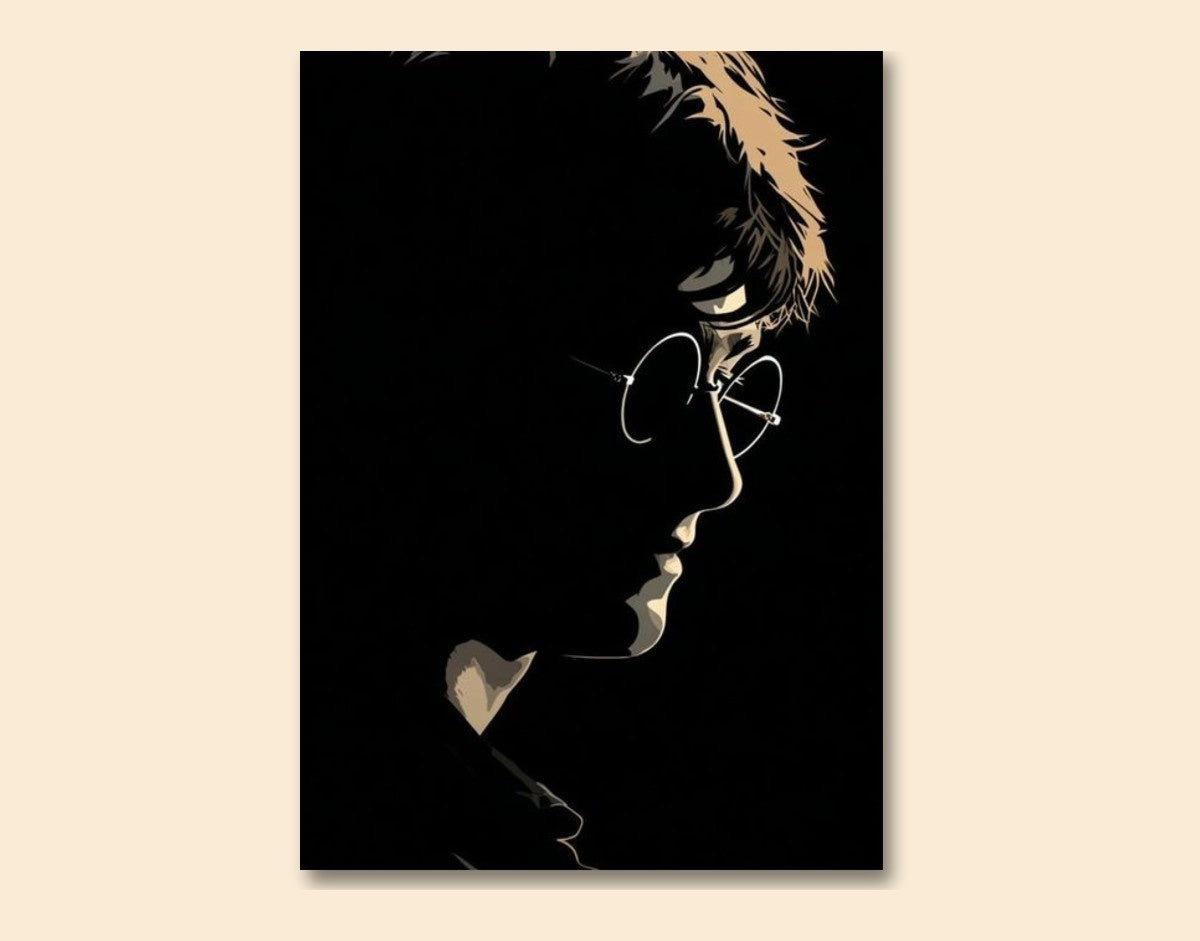 "HARRY POTTER SILHOUETTE" -Shiny & Sturdy Metallic Poster Art That Pops & Sticks
