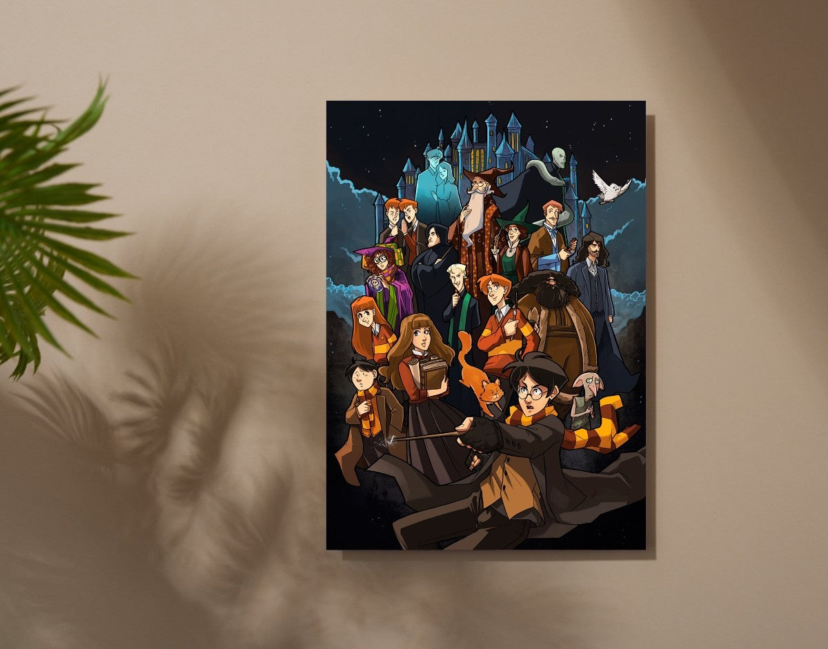 "HARRY POTTER MOVIE - ILLUSTRATION" -Shiny & Sturdy Metallic Poster Art That Pops & Sticks