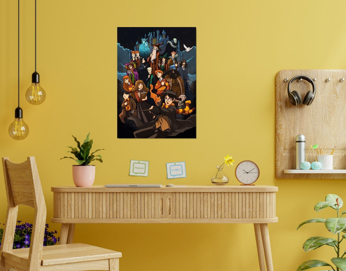 "HARRY POTTER MOVIE - ILLUSTRATION" -Shiny & Sturdy Metallic Poster Art That Pops & Sticks