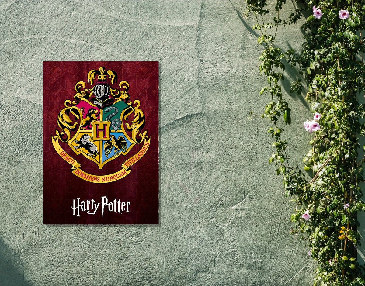 "HARRY POTTER - HOGWARTS" -Shiny & Sturdy Metallic Poster Art That Pops & Sticks