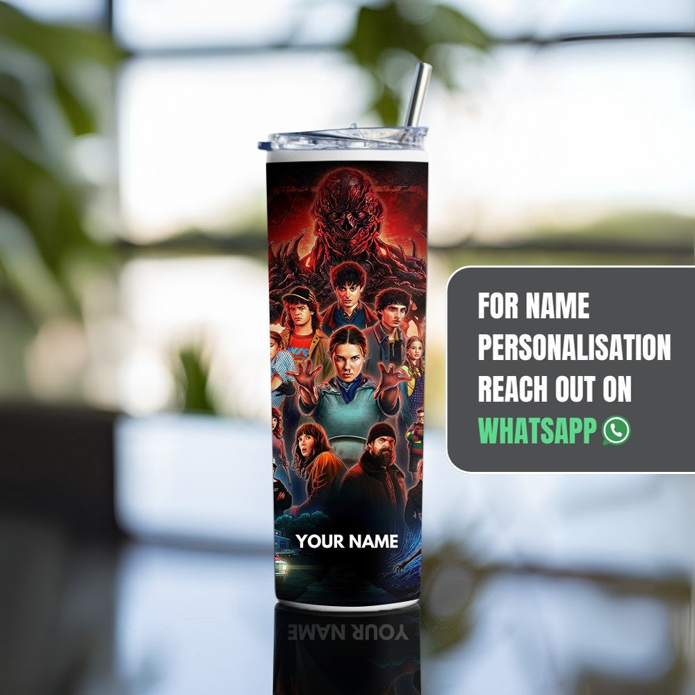 "Stranger Things - End Game" Tumbler with Metal Straw