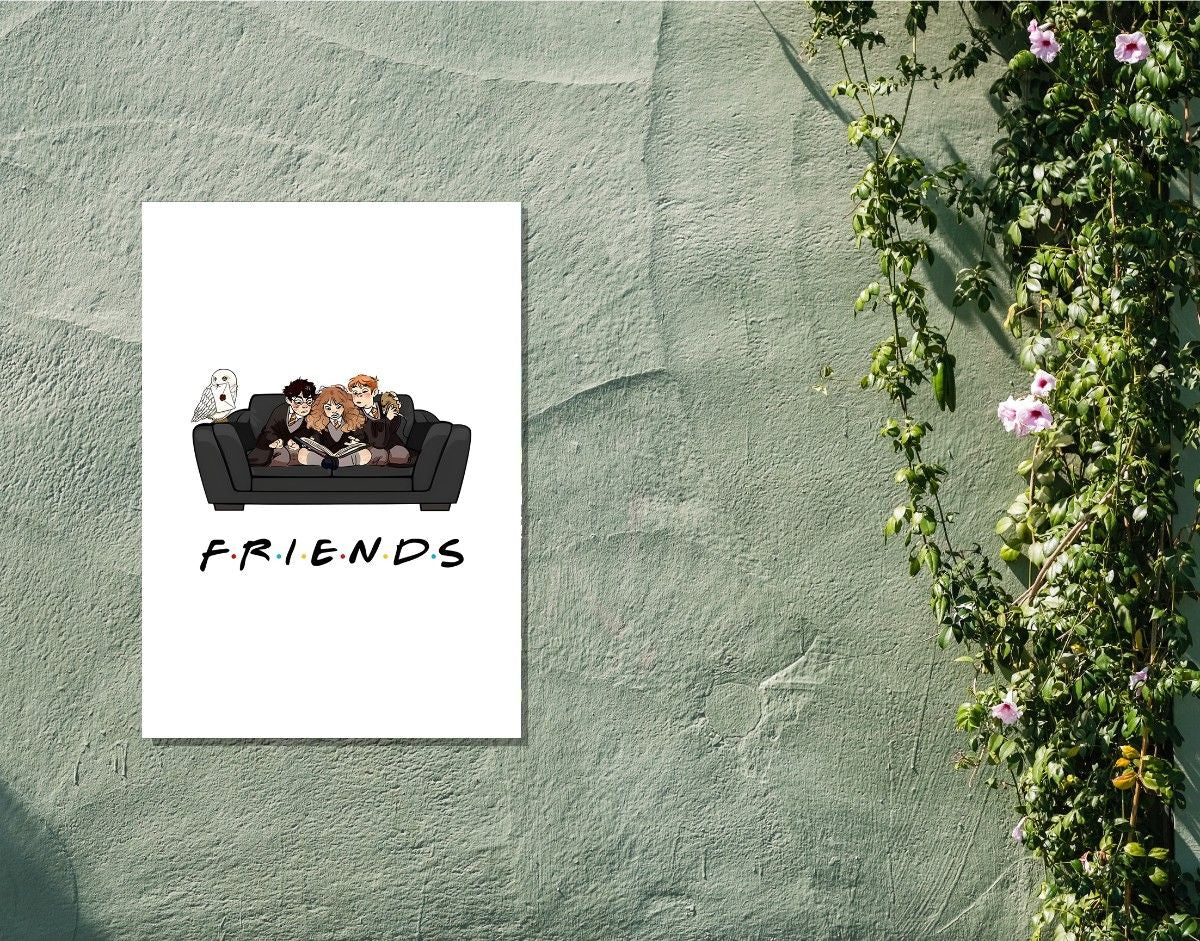 "FRIENDS - HARRY POTTER" -Shiny & Sturdy Metallic Poster Art That Pops & Sticks