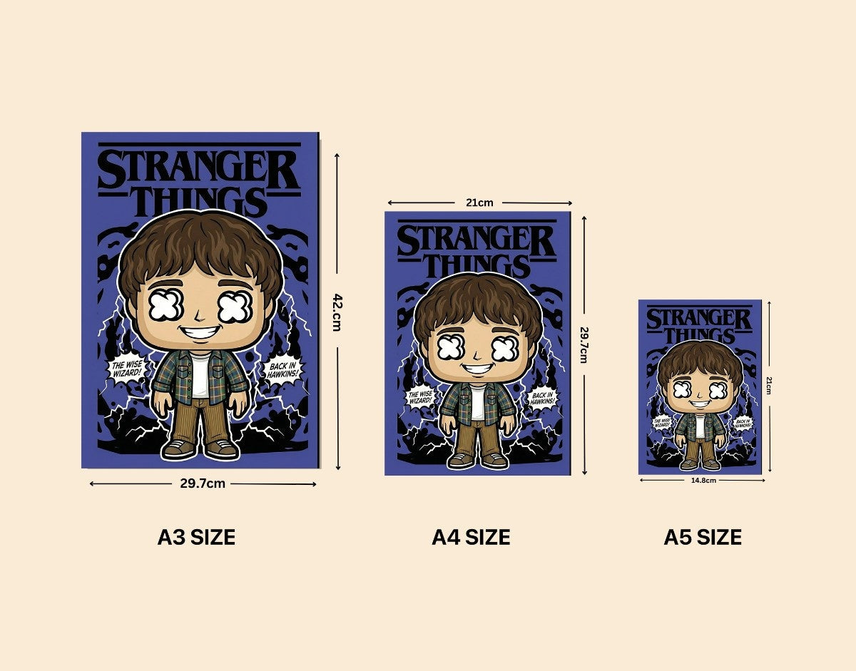 "WILL THE WISE WIZARD - STRANGER THINGS " -Shiny & Sturdy Metallic Poster Art That Pops & Sticks