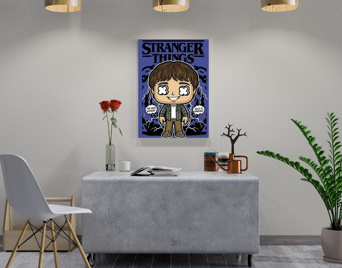 "WILL THE WISE WIZARD - STRANGER THINGS " -Shiny & Sturdy Metallic Poster Art That Pops & Sticks