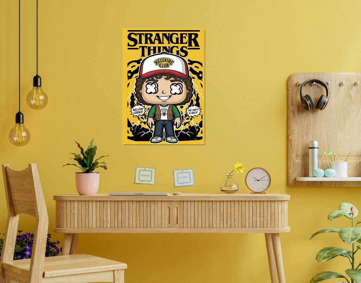 "HELLFIRE LEADER - STRANGER THINGS" -Shiny & Sturdy Metallic Poster Art That Pops & Sticks