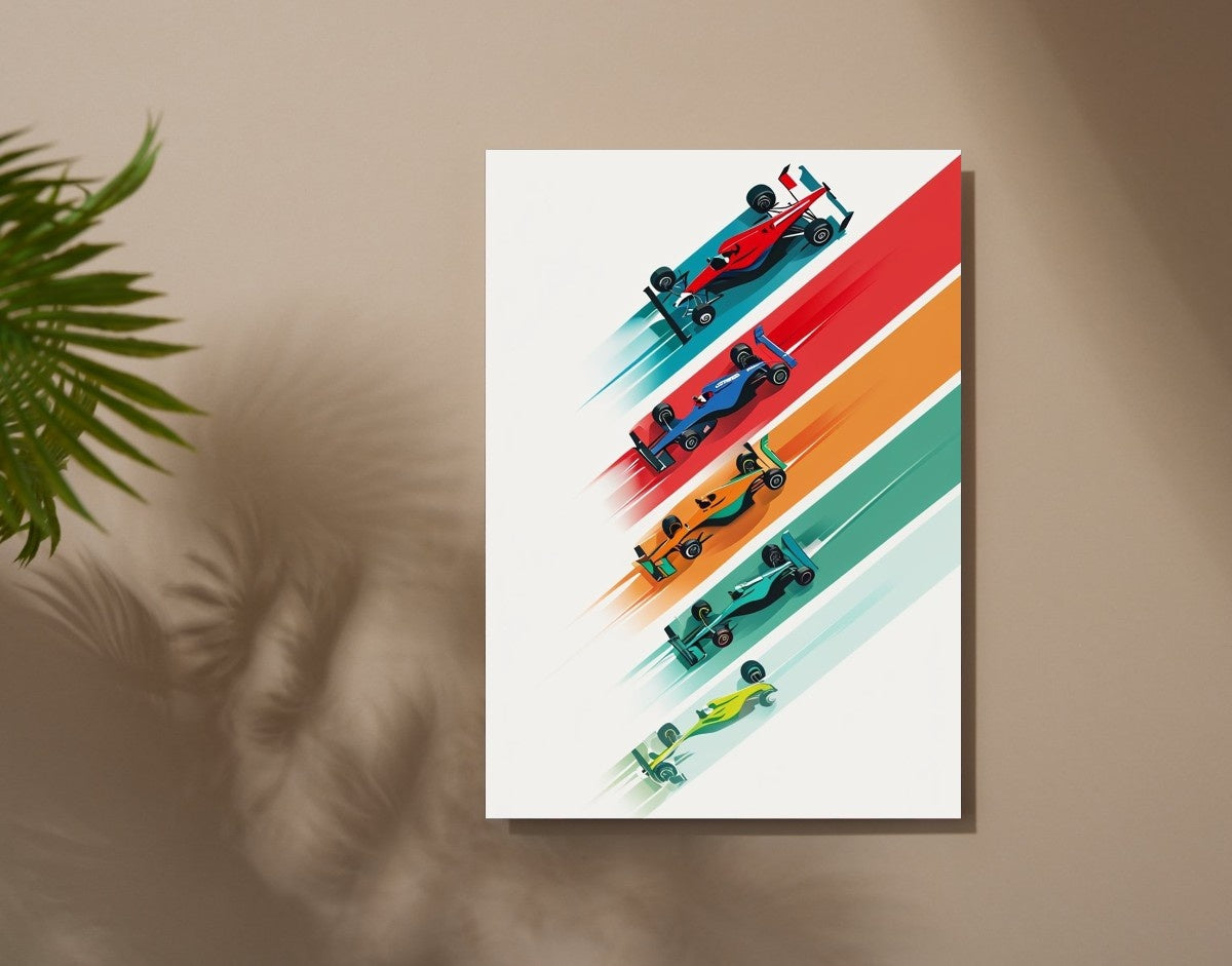 "FORMULA RACING" -Shiny & Sturdy Metallic Poster Art That Pops & Sticks