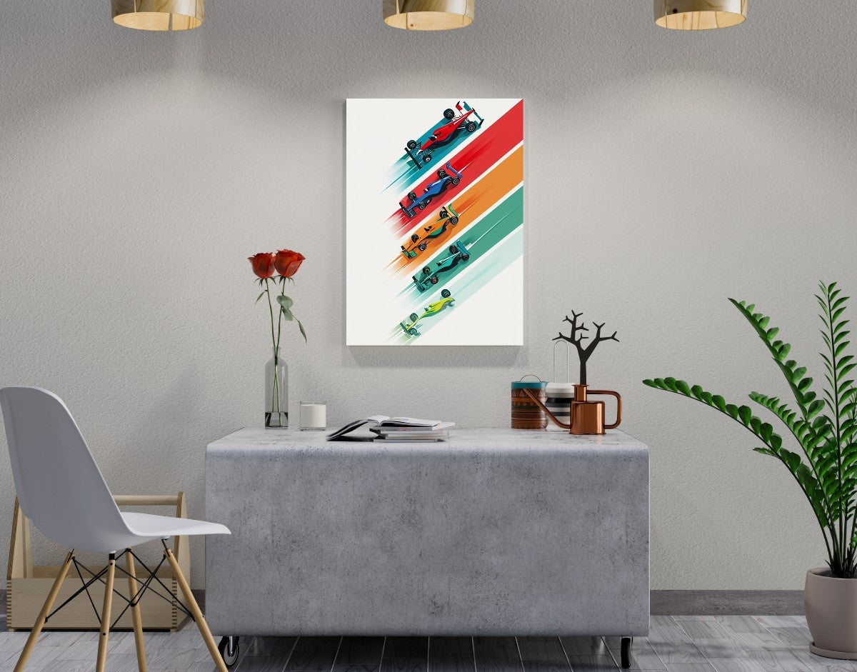 "FORMULA RACING" -Shiny & Sturdy Metallic Poster Art That Pops & Sticks