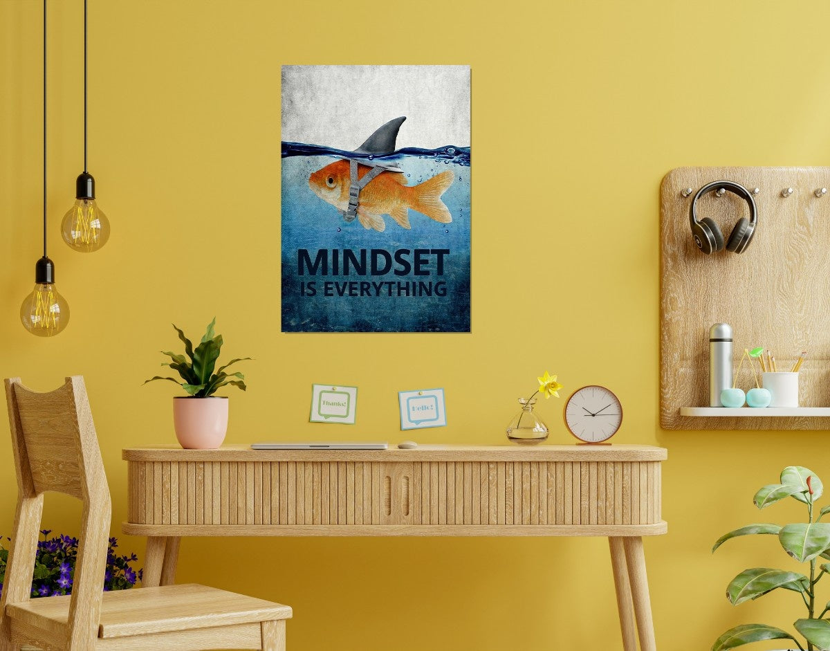 "MINDSET IS EVERYTHING" -Shiny & Sturdy Metallic Poster Art That Pops & Sticks