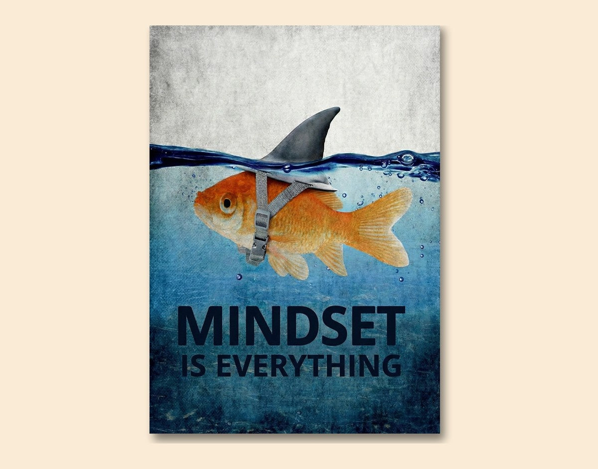 "MINDSET IS EVERYTHING" -Shiny & Sturdy Metallic Poster Art That Pops & Sticks