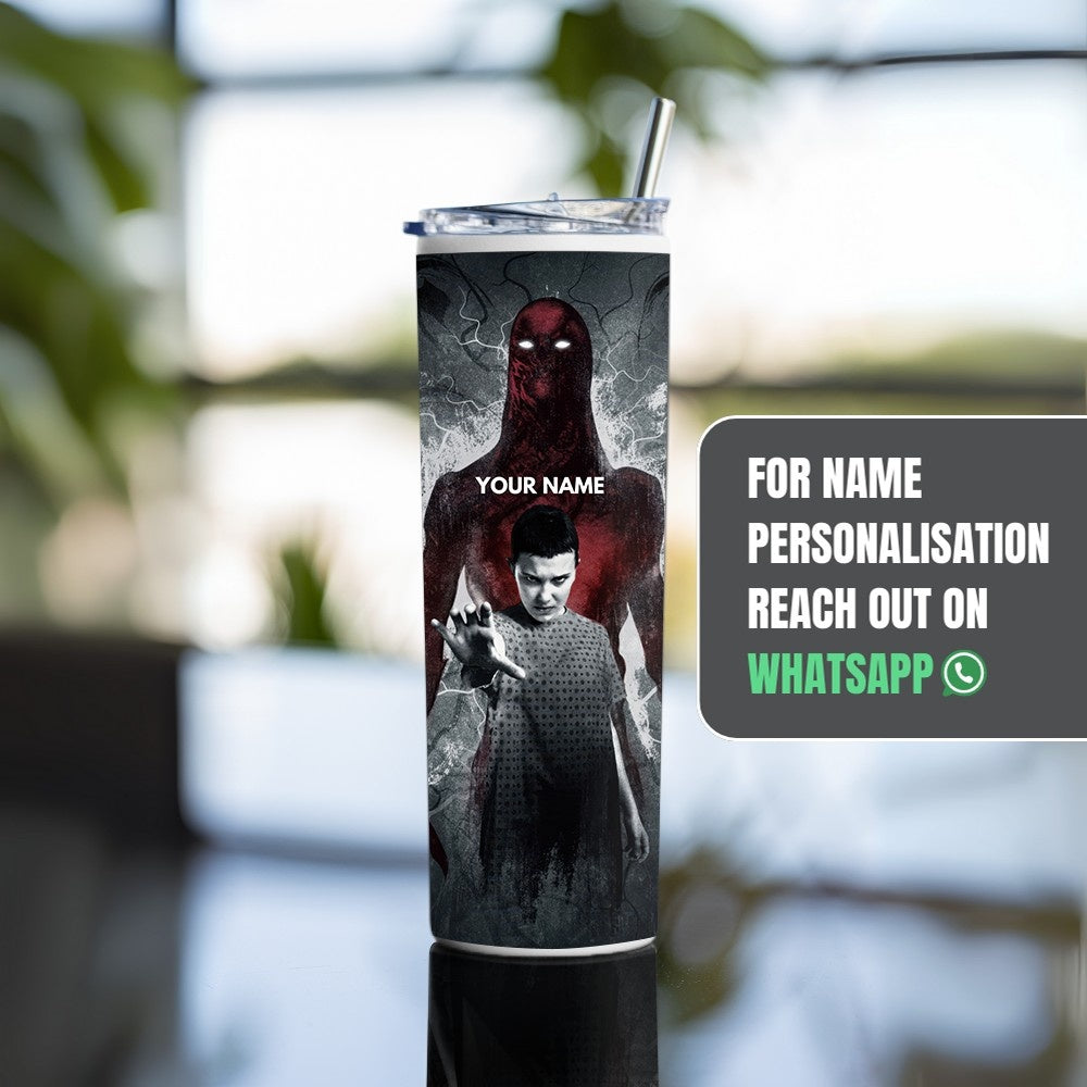 "Eleven vs Vecna: Stranger Things" Tumbler with Metal Straw