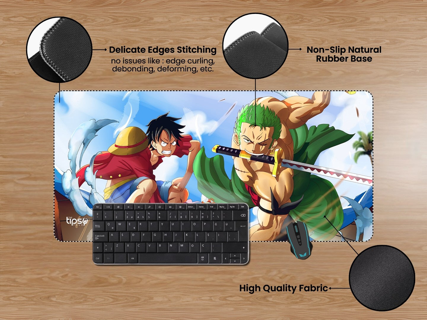 "MONKEY D LUFFY VS ZORO" Gaming Mousepad Elevate Your Gaming Experience
