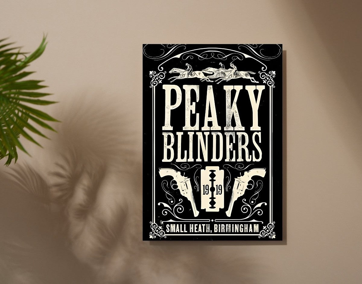 "PEAKY BLINDERS - SMALL HEATH" -Shiny & Sturdy Metallic Poster Art That Pops & Sticks