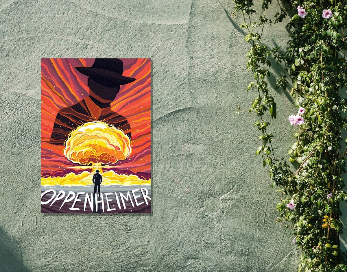 "OPPENHEIMER 2024" -Shiny & Sturdy Metallic Poster Art That Pops & Sticks