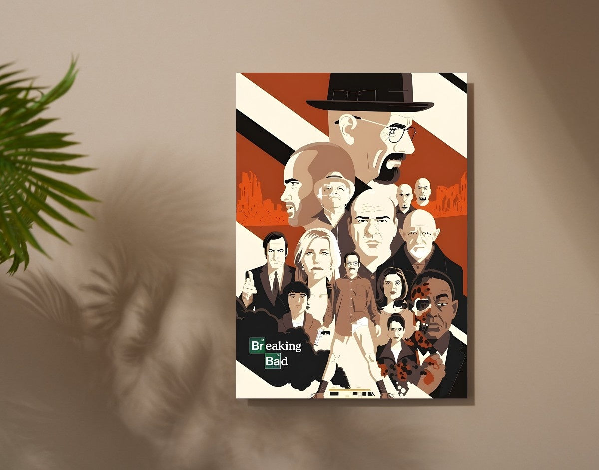 "BREAKING BAD ILLUSTRATION ART" -Shiny & Sturdy Metallic Poster Art That Pops & Sticks