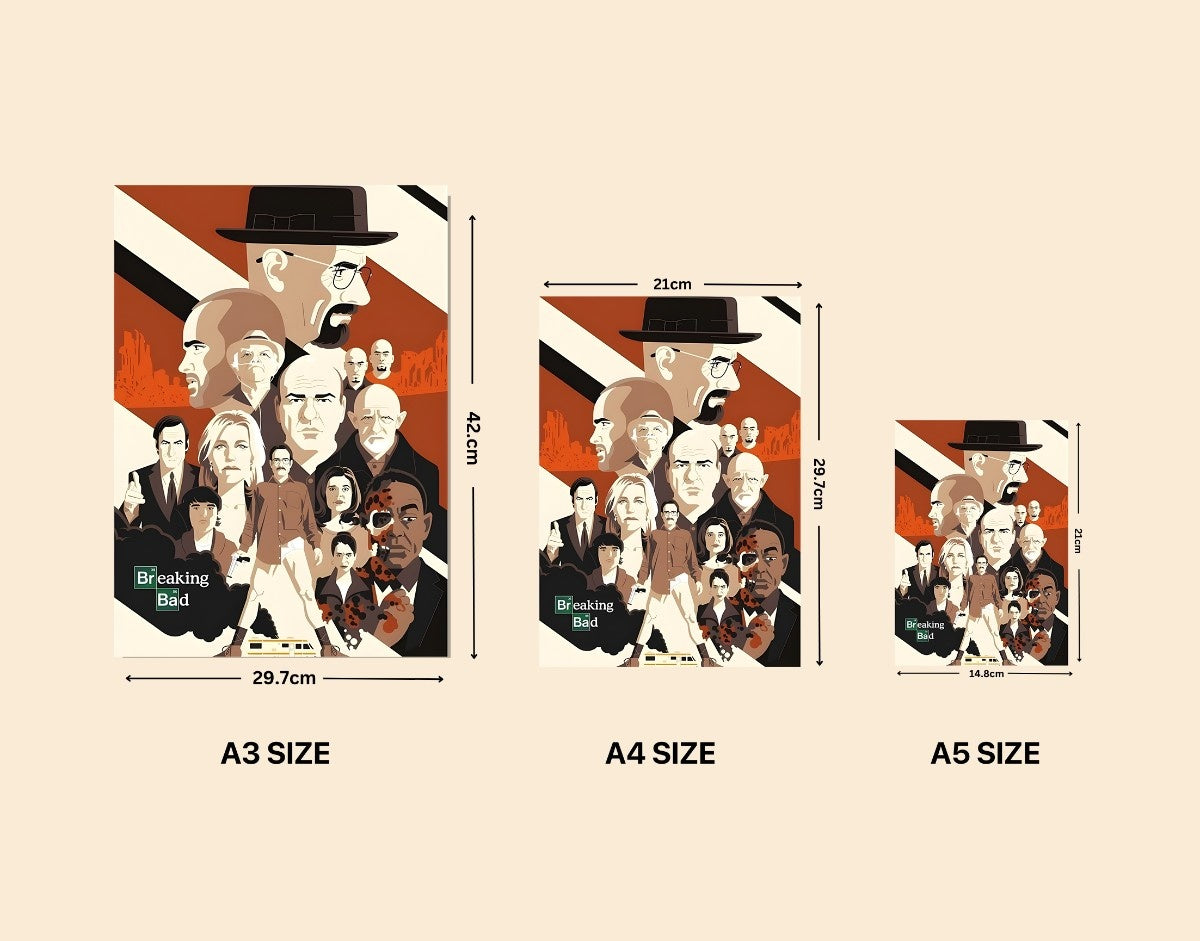 "BREAKING BAD ILLUSTRATION ART" -Shiny & Sturdy Metallic Poster Art That Pops & Sticks