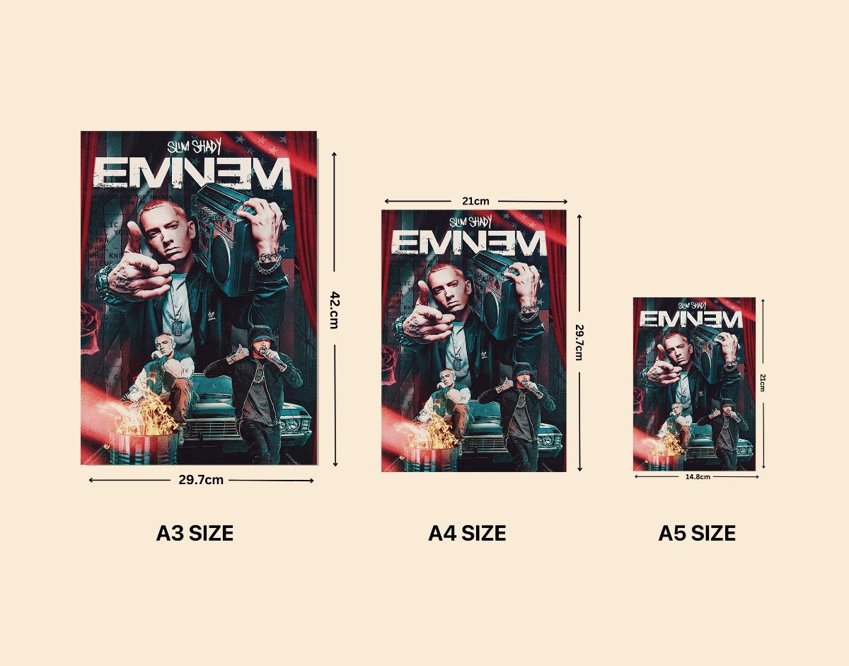 "EMINEM" -Shiny & Sturdy Metallic Poster Art That Pops & Sticks