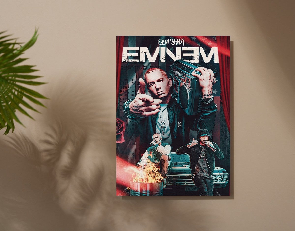 "EMINEM" -Shiny & Sturdy Metallic Poster Art That Pops & Sticks