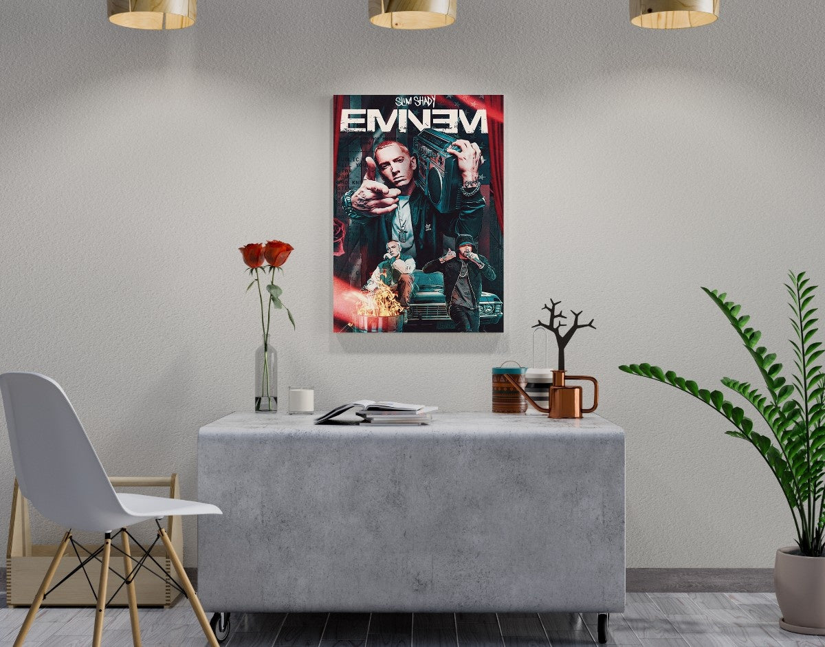 "EMINEM" -Shiny & Sturdy Metallic Poster Art That Pops & Sticks