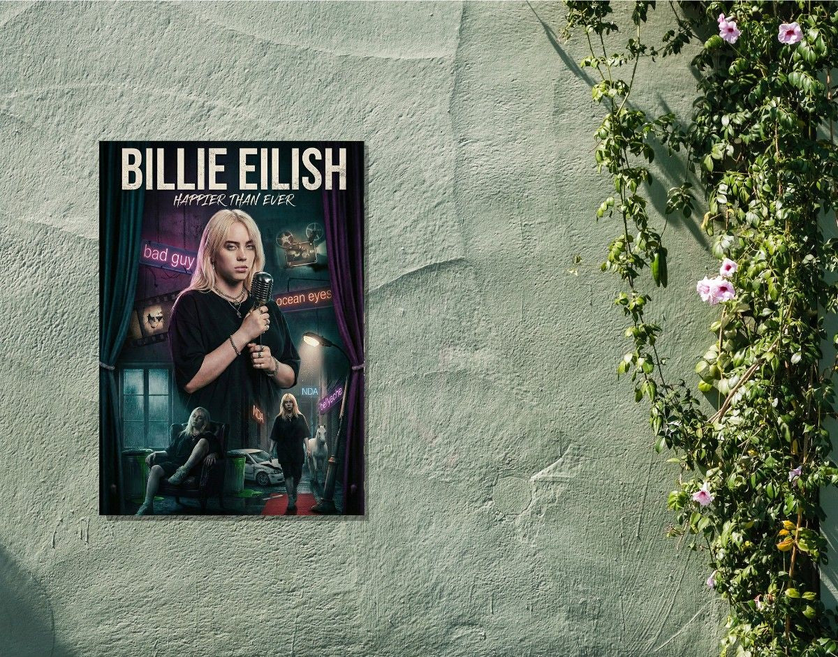 "BILLIE EILISH " -Shiny & Sturdy Metallic Poster Art That Pops & Sticks