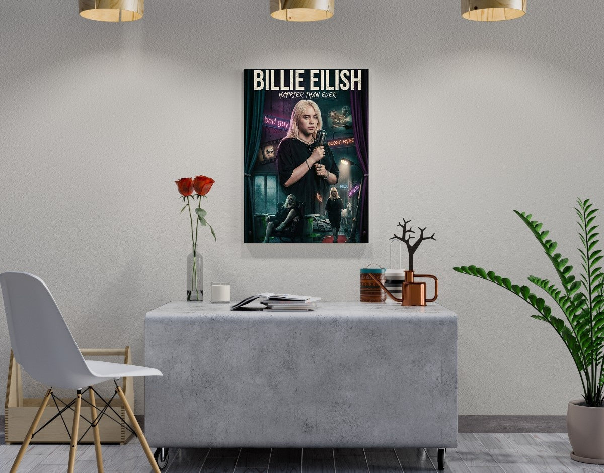 "BILLIE EILISH " -Shiny & Sturdy Metallic Poster Art That Pops & Sticks