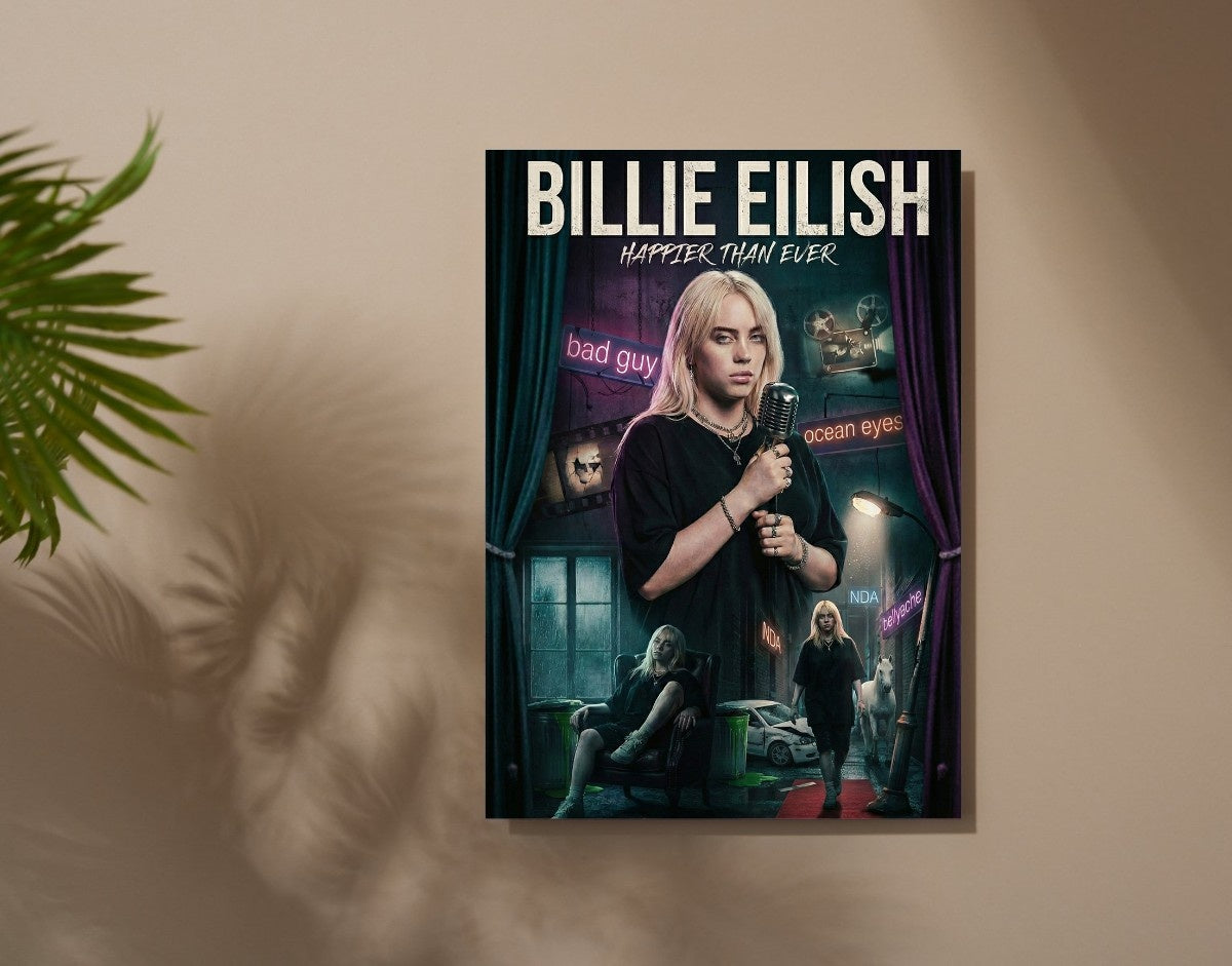 "BILLIE EILISH " -Shiny & Sturdy Metallic Poster Art That Pops & Sticks