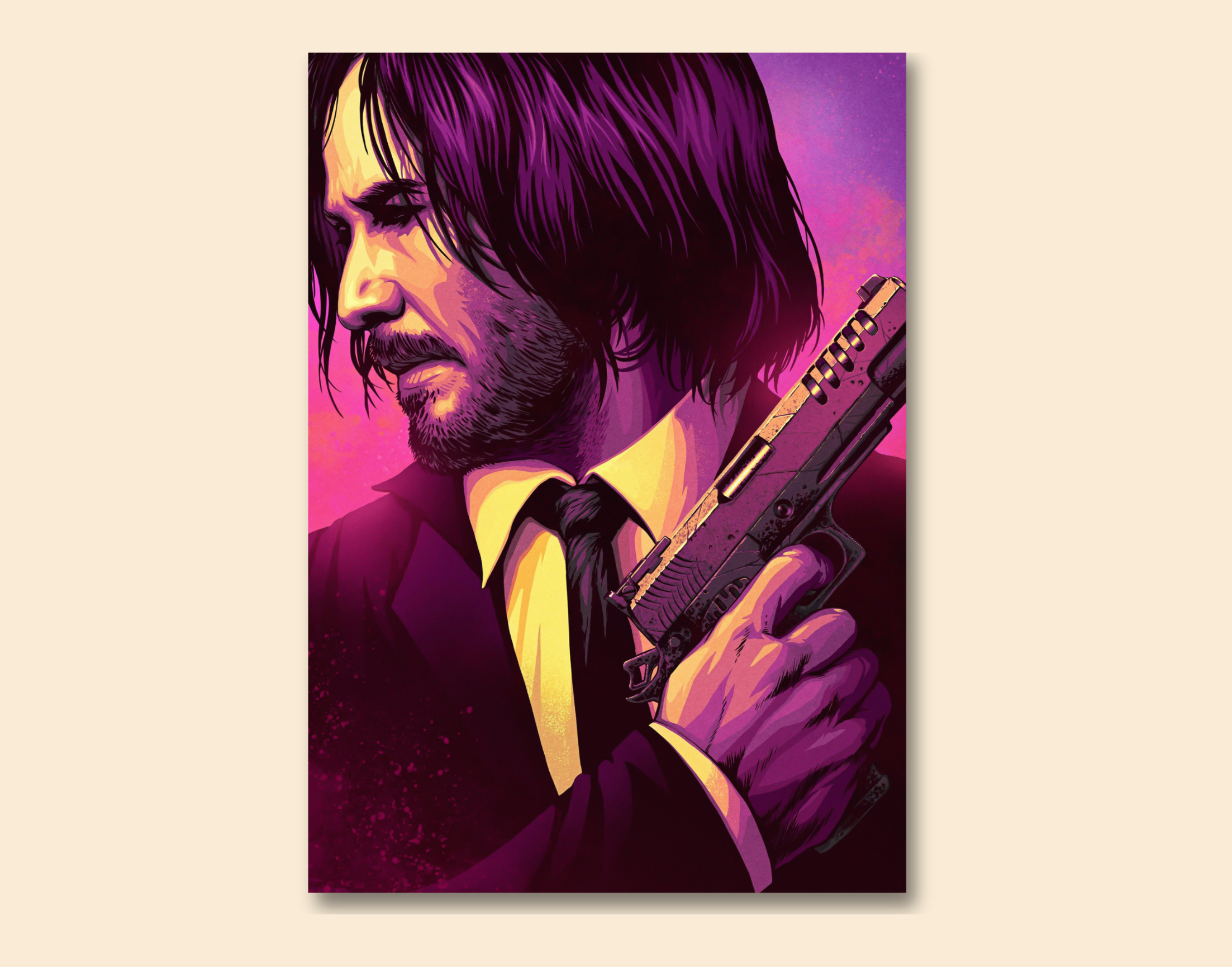 "JOHN WICK - PARABELLUM"- Shiny & Sturdy Metallic Poster  Art That Pops & Sticks (Literally!)