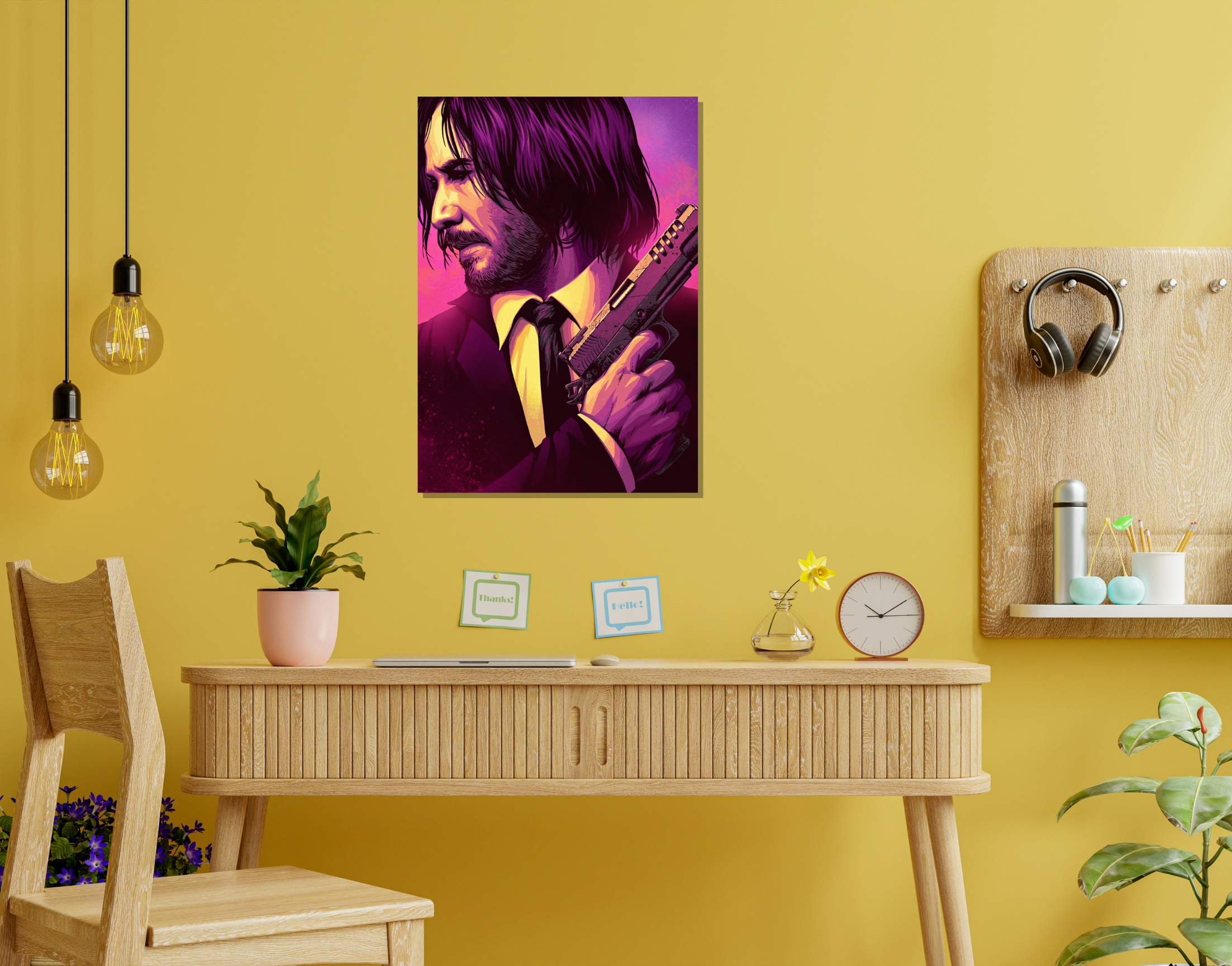 "JOHN WICK - PARABELLUM"- Shiny & Sturdy Metallic Poster  Art That Pops & Sticks (Literally!)