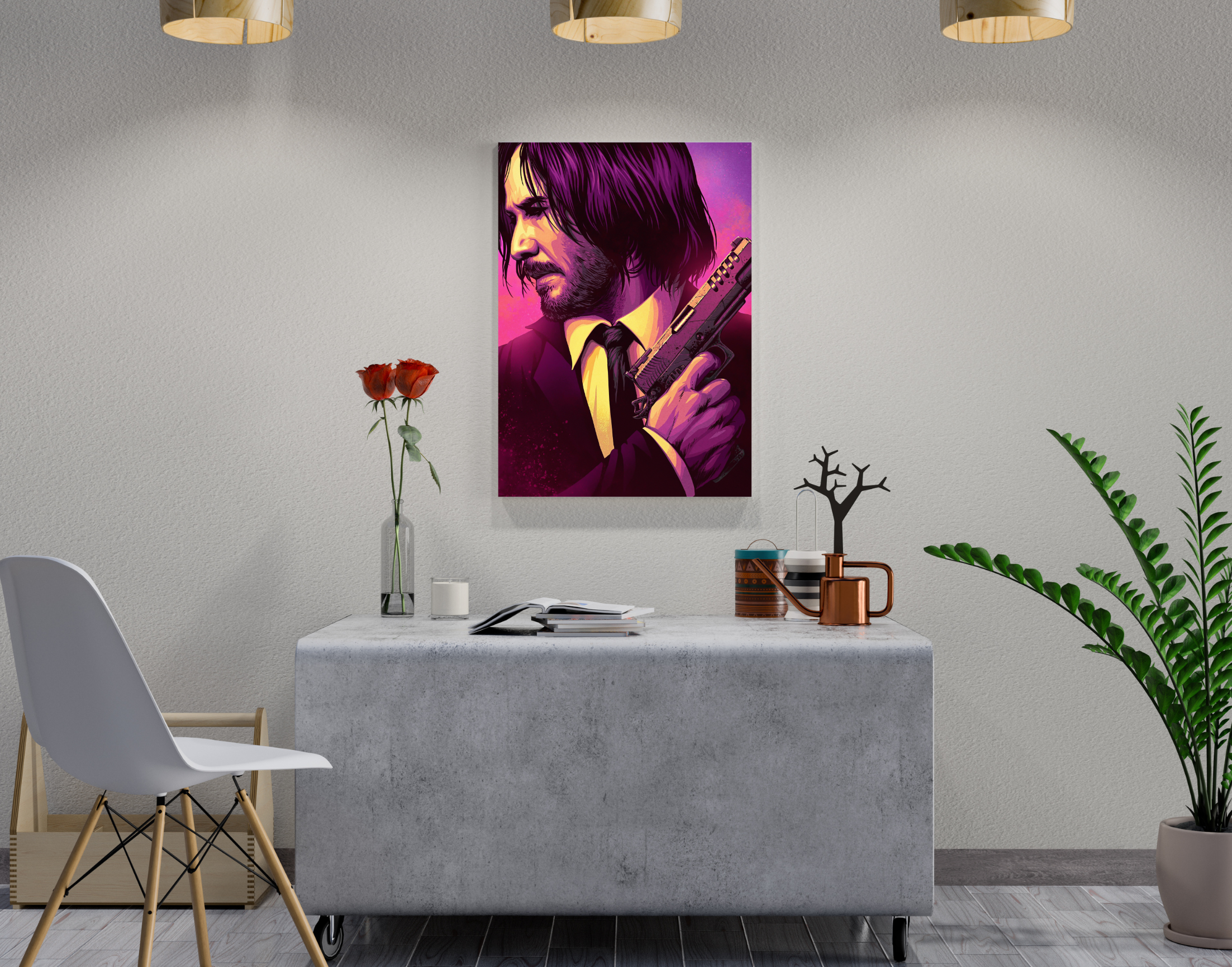 "JOHN WICK - PARABELLUM"- Shiny & Sturdy Metallic Poster  Art That Pops & Sticks (Literally!)