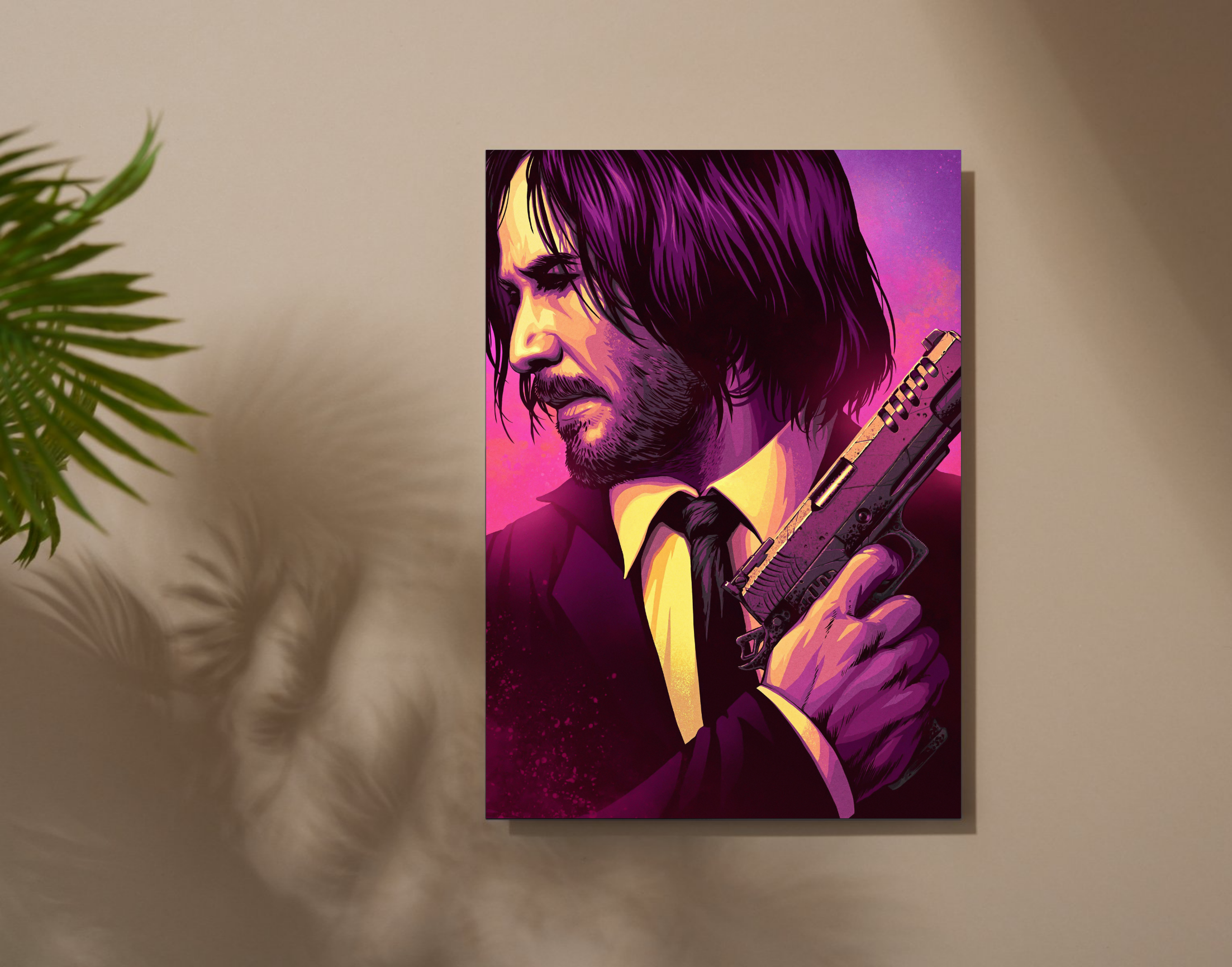 "JOHN WICK - PARABELLUM"- Shiny & Sturdy Metallic Poster  Art That Pops & Sticks (Literally!)