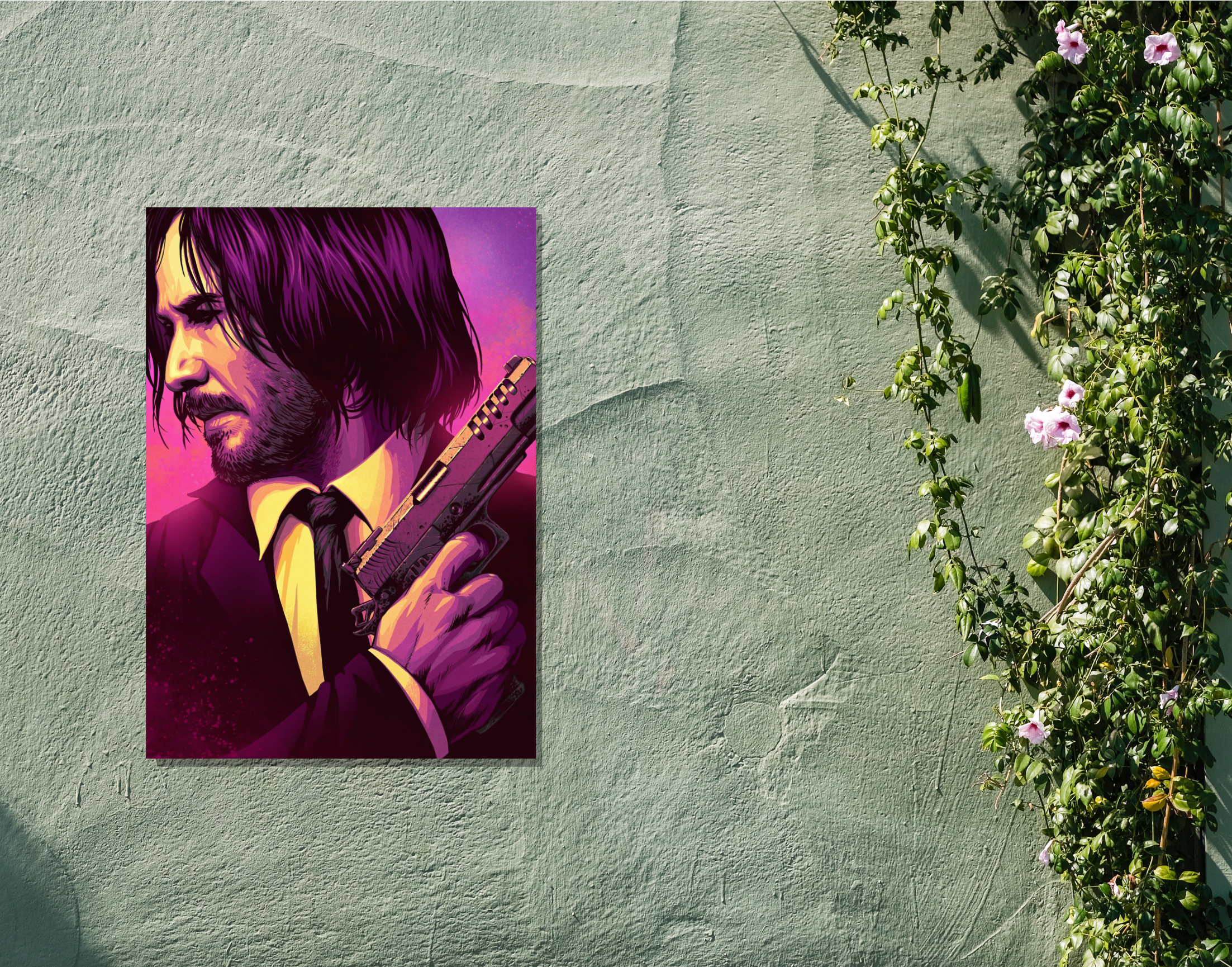 "JOHN WICK - PARABELLUM"- Shiny & Sturdy Metallic Poster  Art That Pops & Sticks (Literally!)