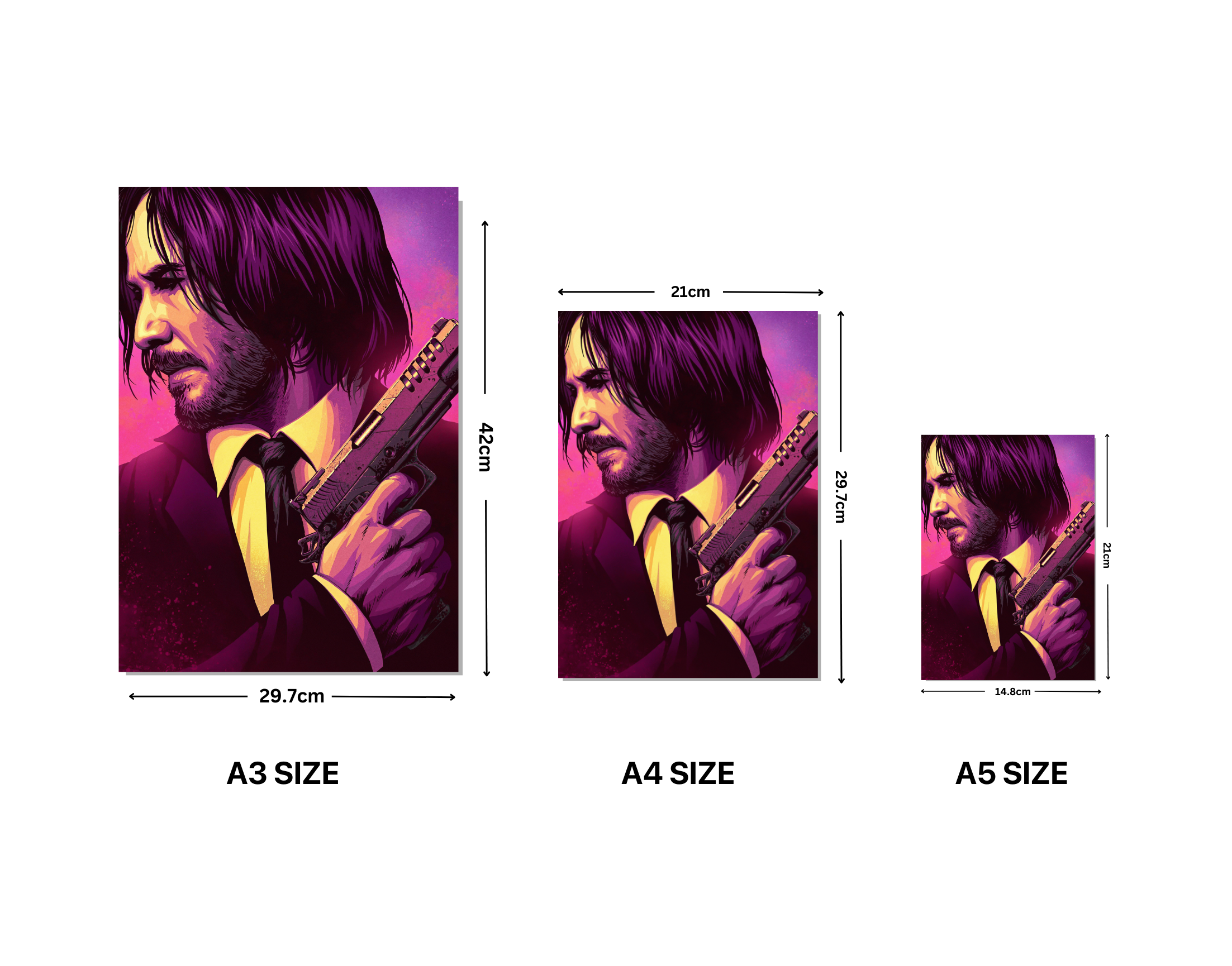 "JOHN WICK - PARABELLUM"- Shiny & Sturdy Metallic Poster  Art That Pops & Sticks (Literally!)