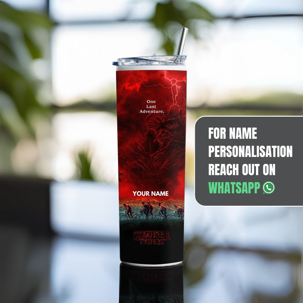 "Stranger Things : One Last Adventure" Tumbler with Metal Straw