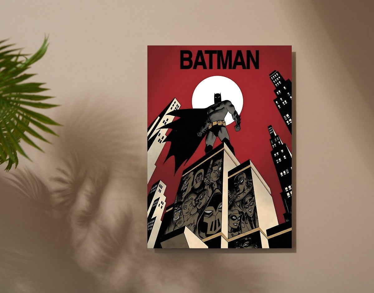 "BATMAN - THE COMIC SUIT" -Shiny & Sturdy Metallic Poster Art That Pops & Sticks